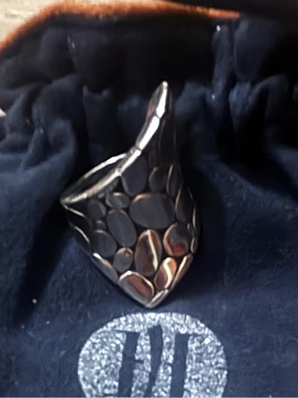 John Hardy Sterling Silver Dot Kali Shield Statement Ring Size 7.25 925